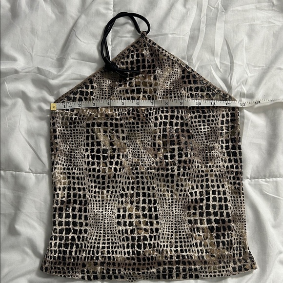 Vintage Y2K Express Animal Print Halter Top - Picture 3 of 8